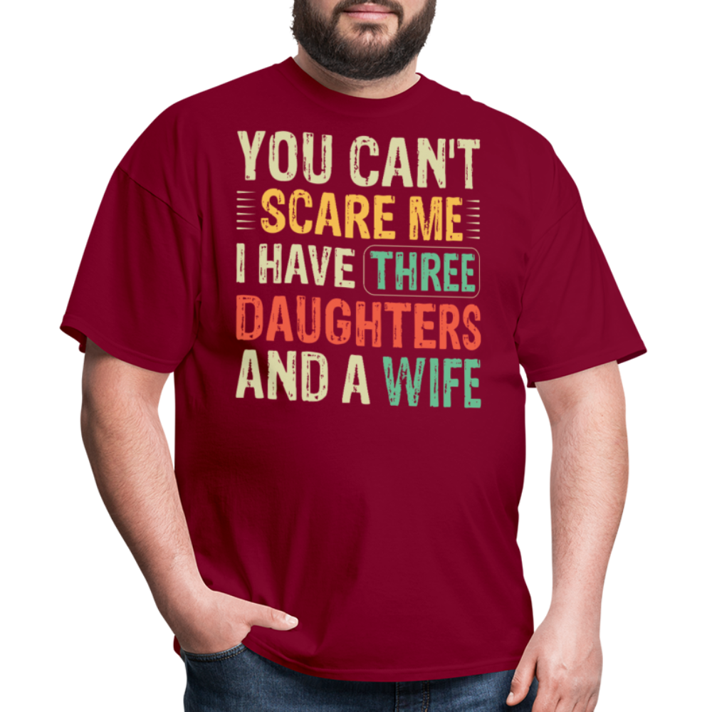 Best Gift For A Father Of Three Daughters And A Wife Unisex T-shirt - burgundy