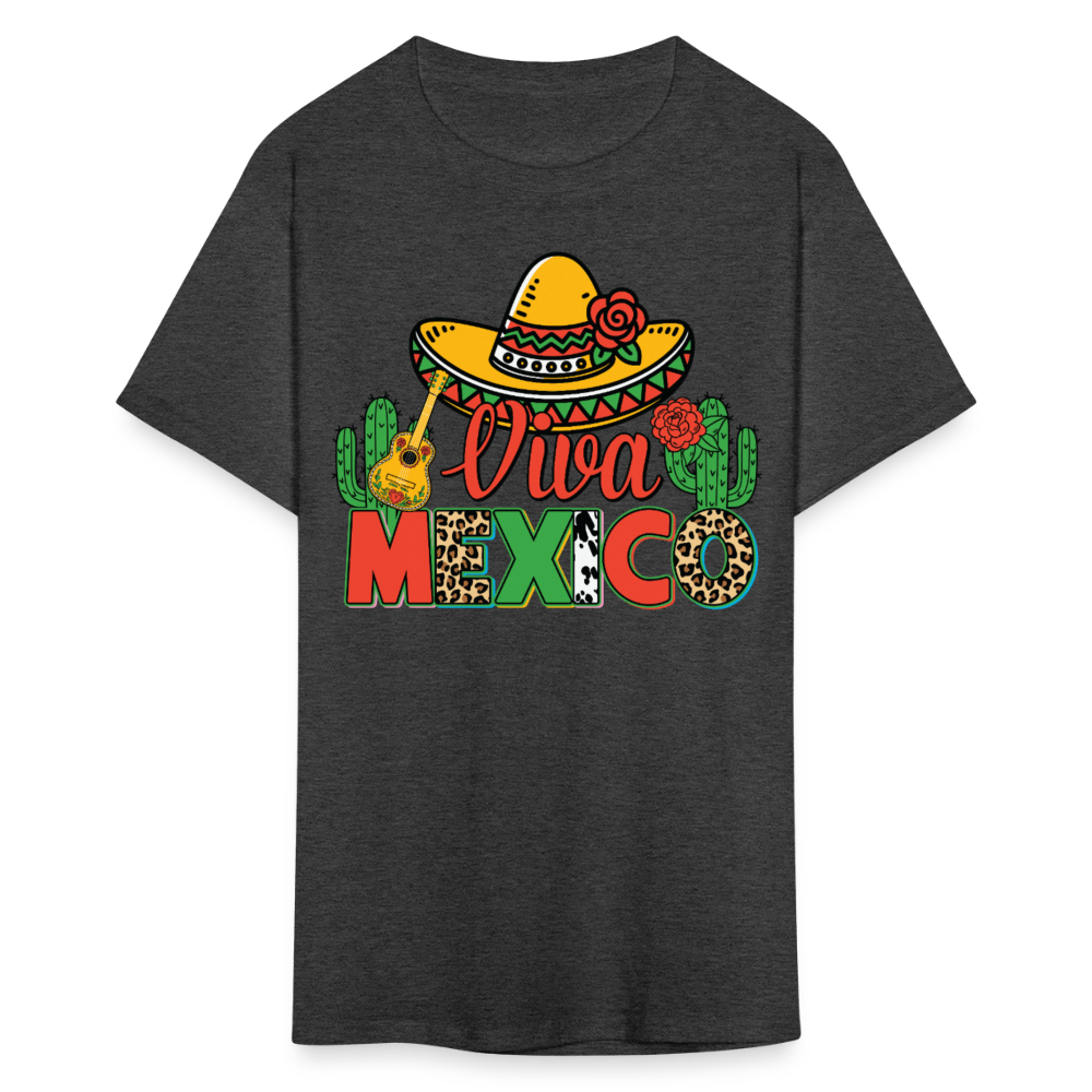 Viva Mexico Shirt With Sombrero Design Mexican Pride T-shirt - heather black