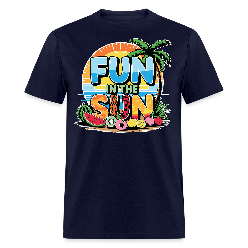 Fun In The Sun Summer Tropical Beach T-shirt - navy