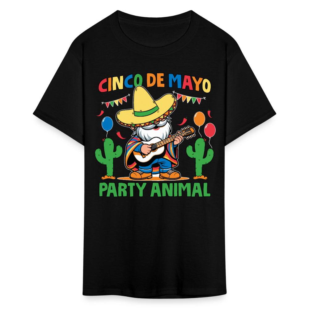 Cinco De Mayo Party Animal Funny Mexican Fiesta Gnome T-shirt - black