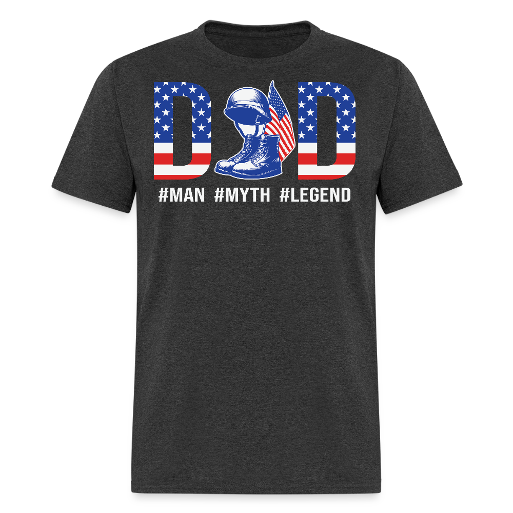Man Myth Legend Dad Memorial Day T-shirt - heather black