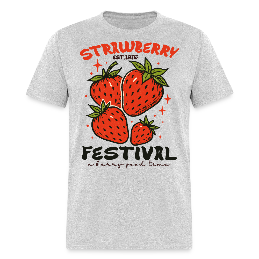 Vintage Fruit Festival Tee With Strawberries T-shirt - heather gray
