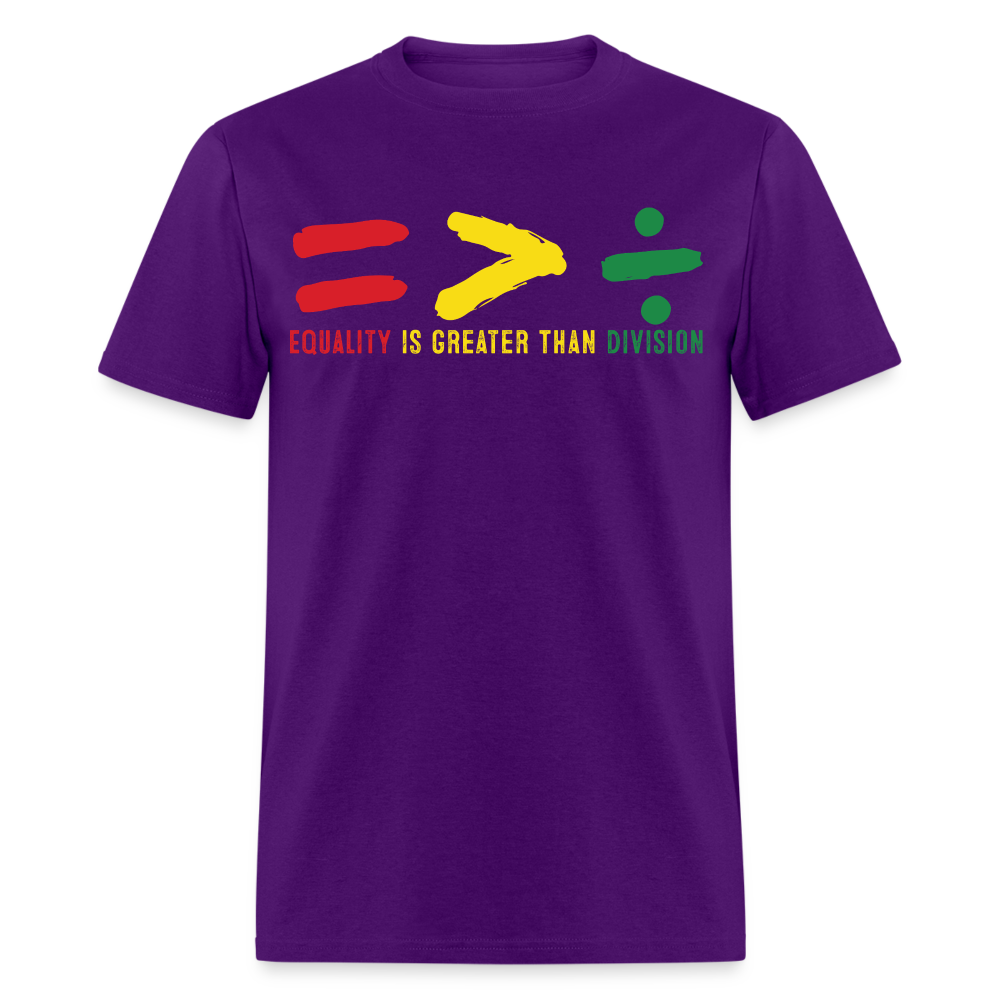 Black History Month Tee Equality Over Division T-Shirt - purple