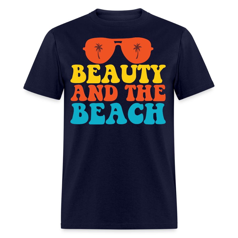 Beauty And The Beach Funny Summer Vacation T-shirt - navy
