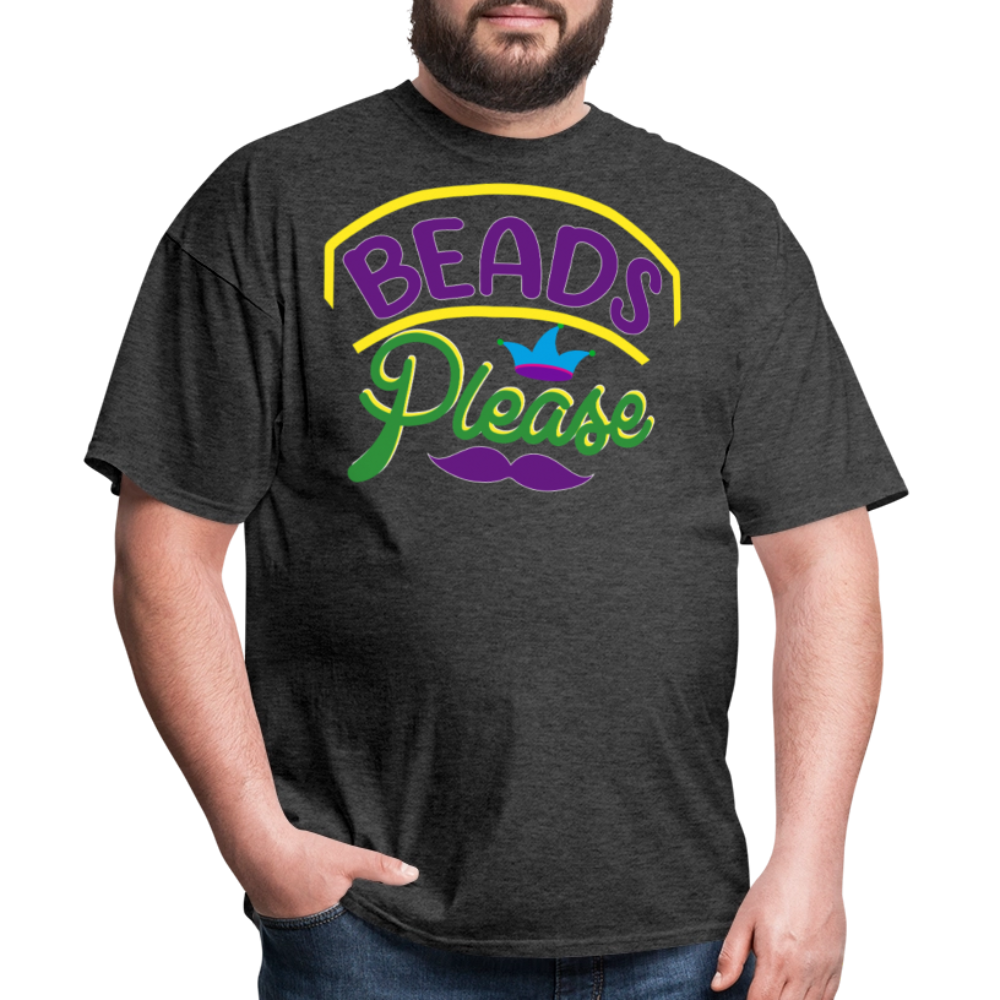 Beads Please Mardi Gras Novelty T-shirt - heather black
