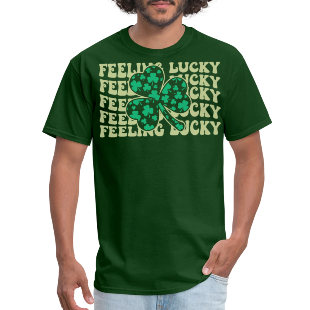 Feeling Lucky Irish Clover T-shirt - forest green