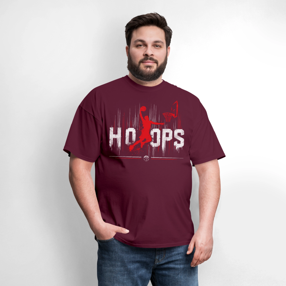 Basketball Hoops Graphic Men's T-Shirt | GILDAN 5000 - burgundy