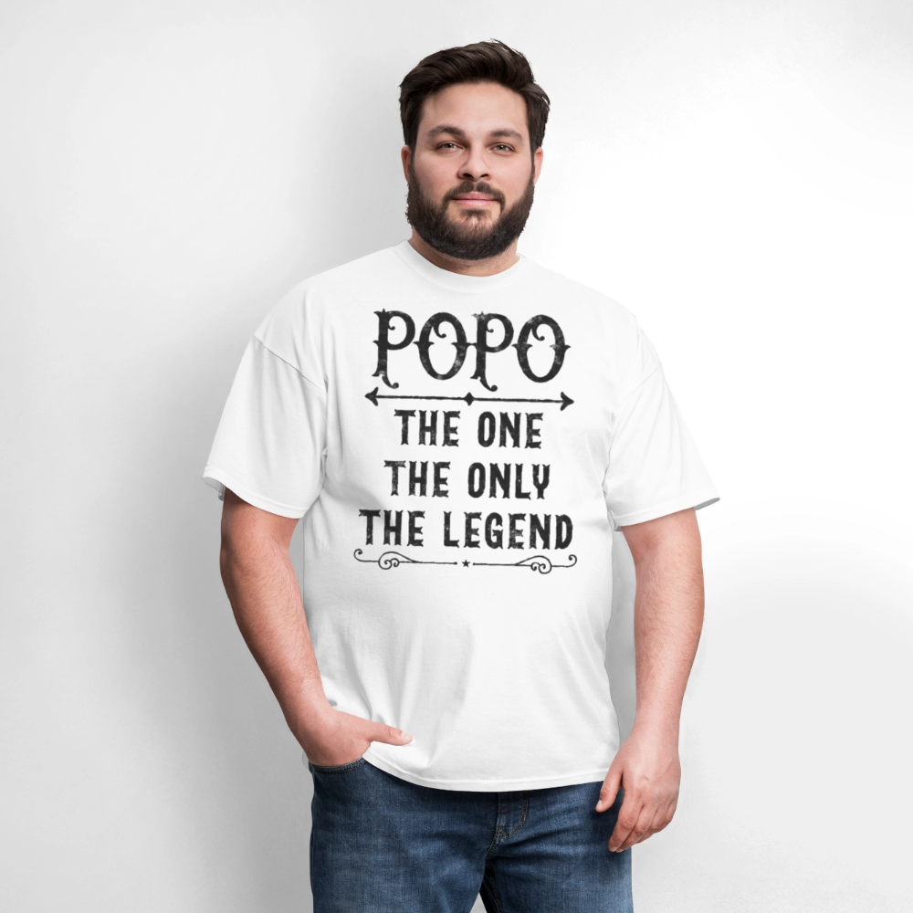 Popo The One The Only The Legend Grandfather Gift T-Shirt - white