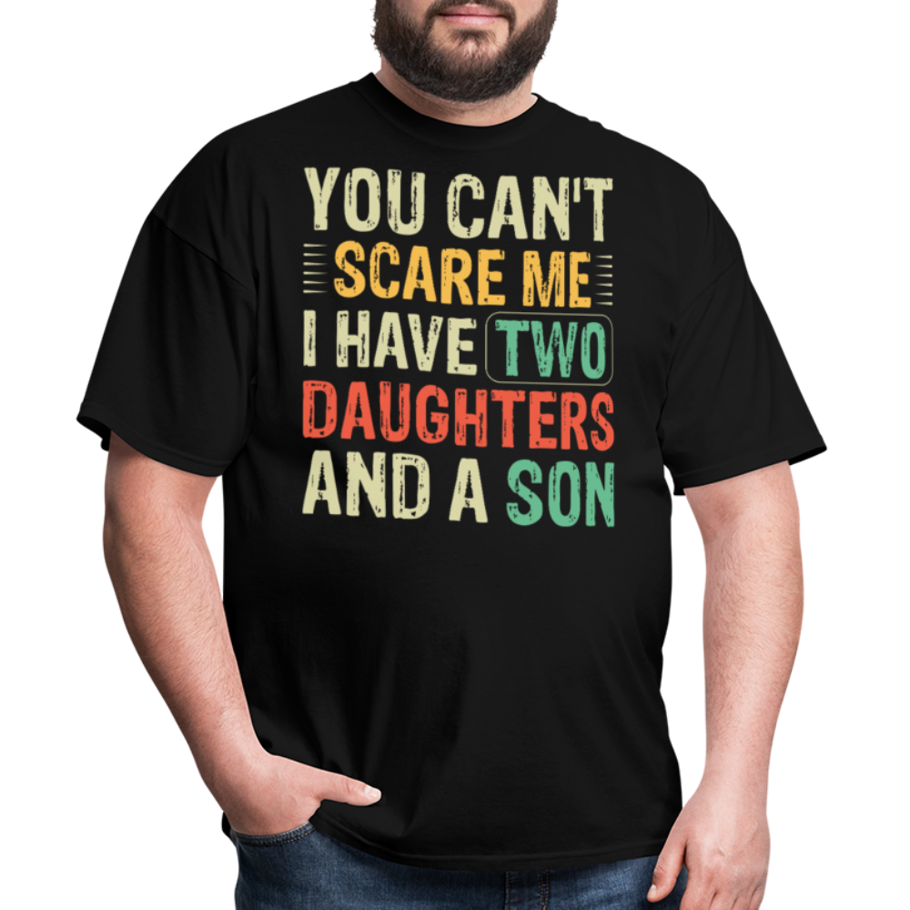 Funny T shirts for Parents with Kids I Have 2 Daughters & A Son T-Shirt - black