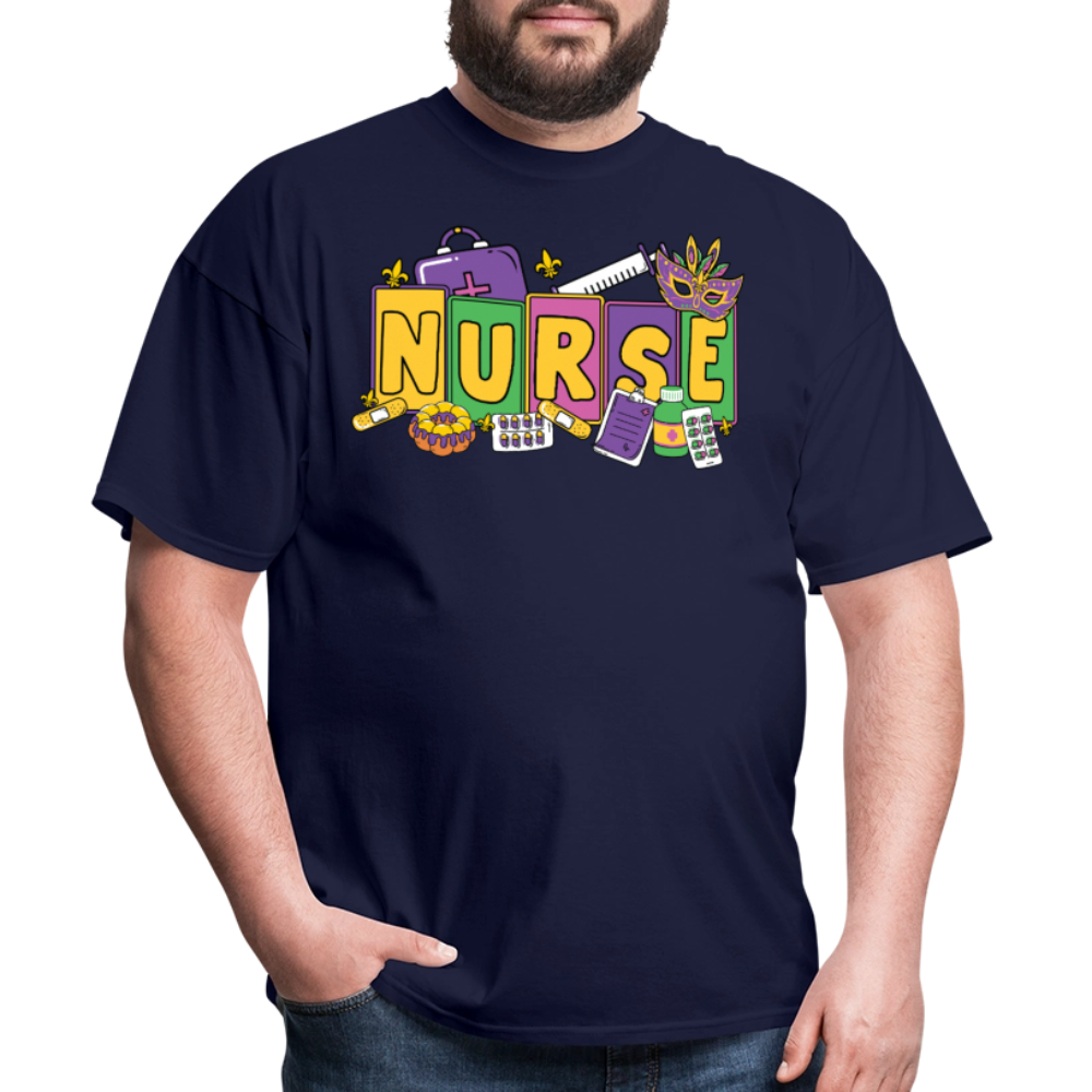 Mardi Gras Nurse Shirt For Healthcare Workers Nurse Appreciation T-shirt - navy