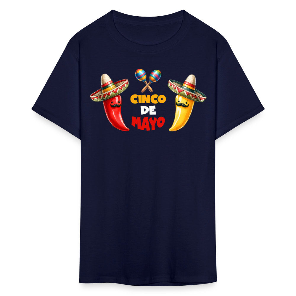 Sombrero And Maracas Graphic Tee Cinco De Mayo Funny T-shirt - navy