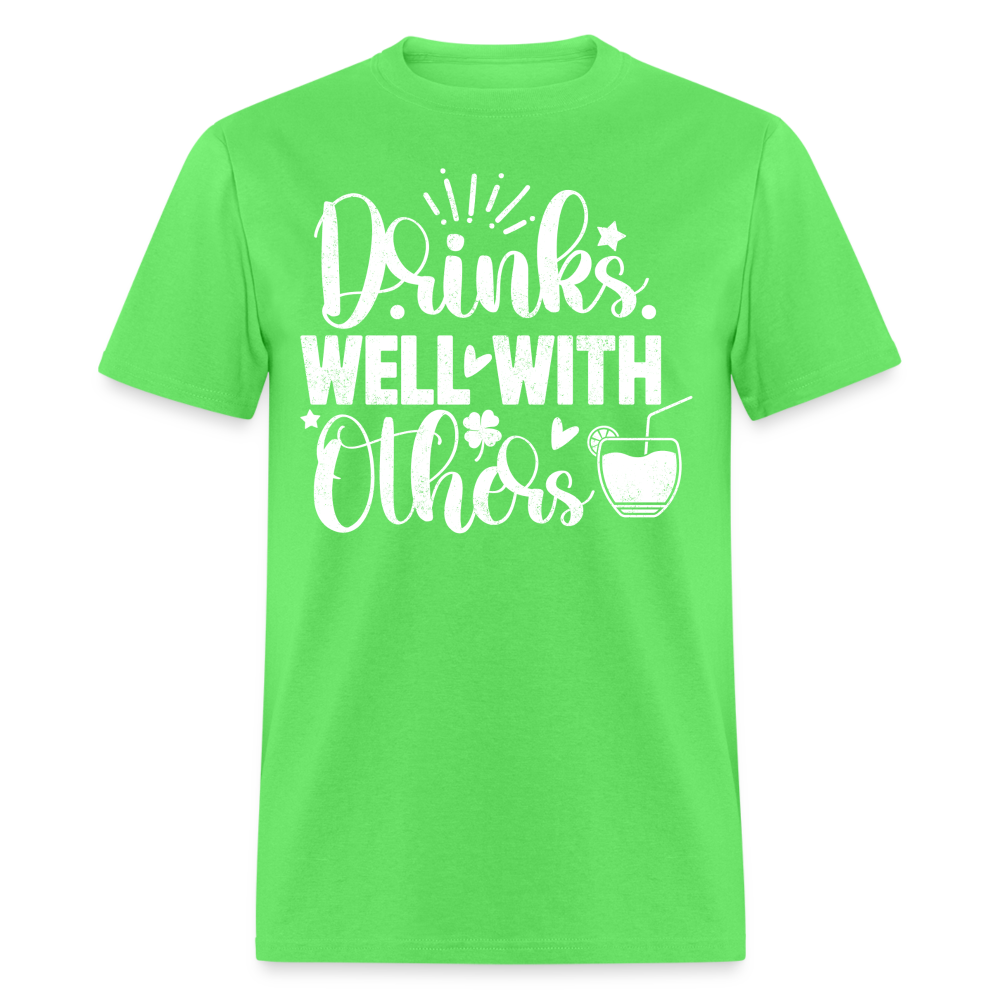 Drinks Well with Others Funny Beer T-Shirt for Party Lovers - kiwi