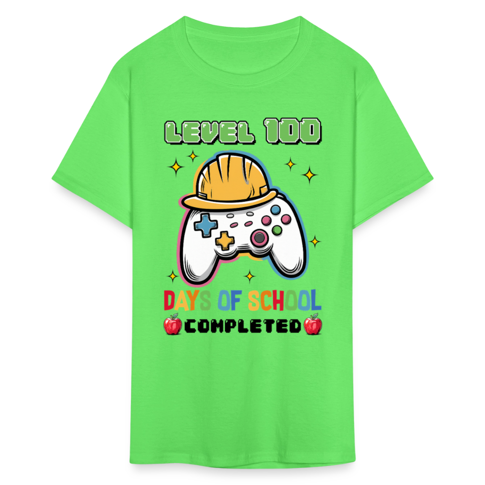 Level 100 Days Of School Gamer Shirt Level Up School Milestone T-shirt - kiwi