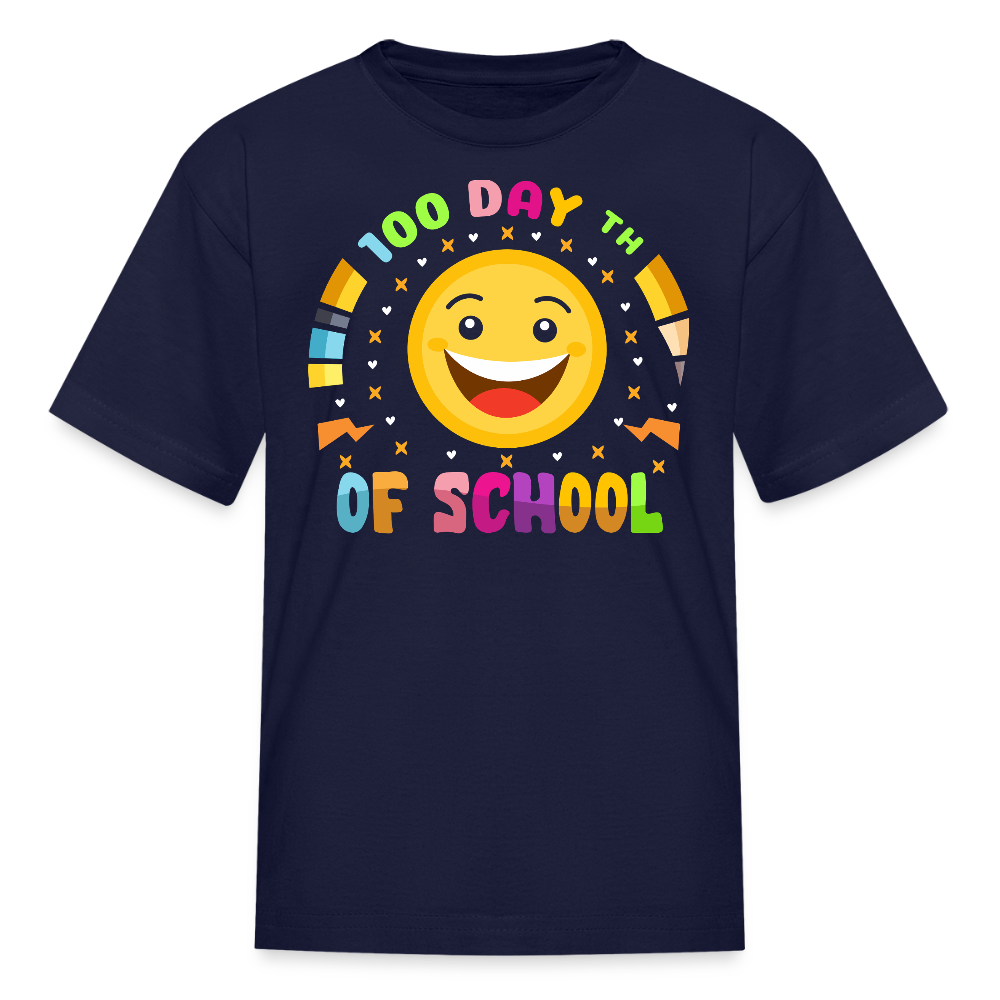 100th Day Of School Shirt For Kids Elementary School T-shirt - navy