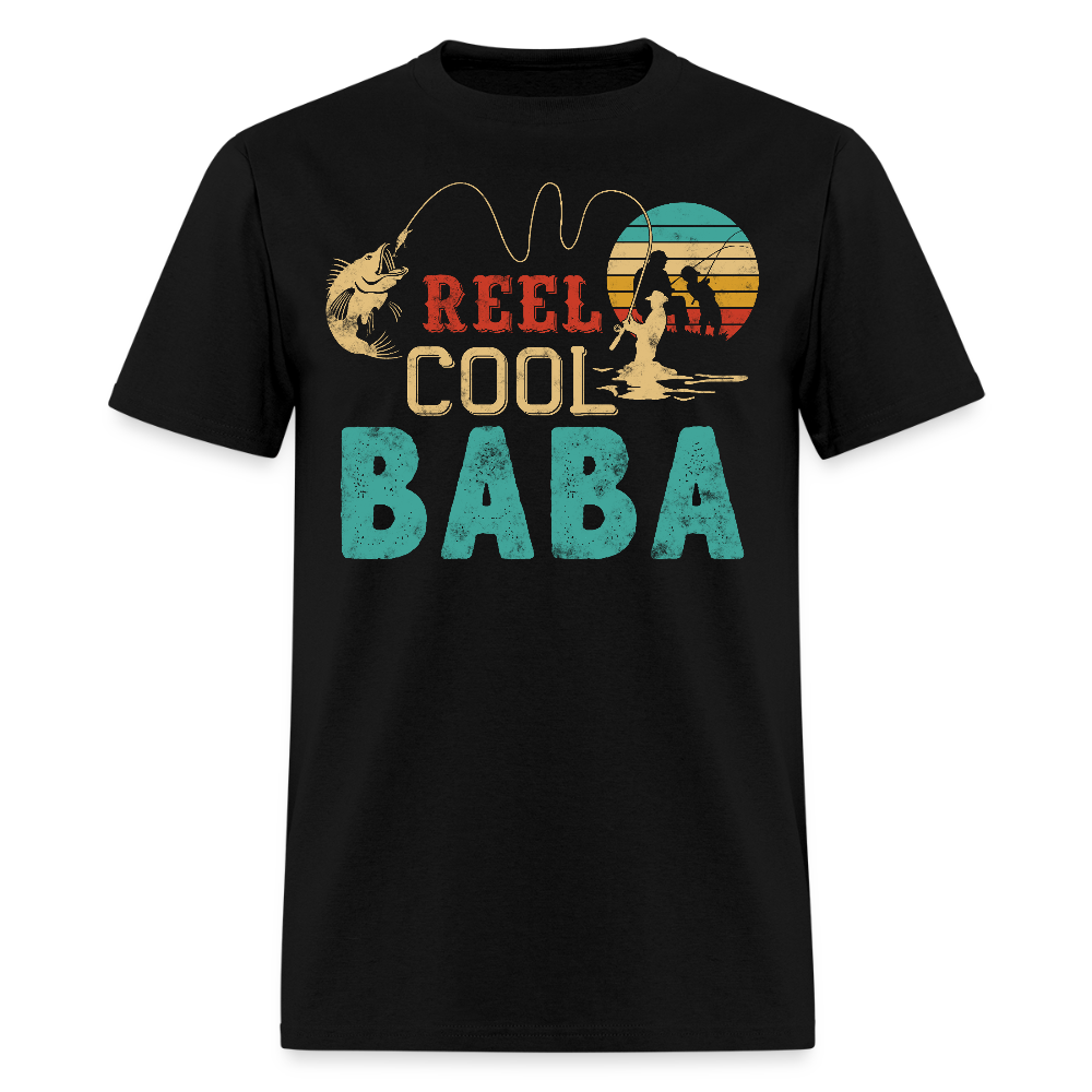 Reel Cool Baba Fishing Father's Day Gifts T-shirt - black