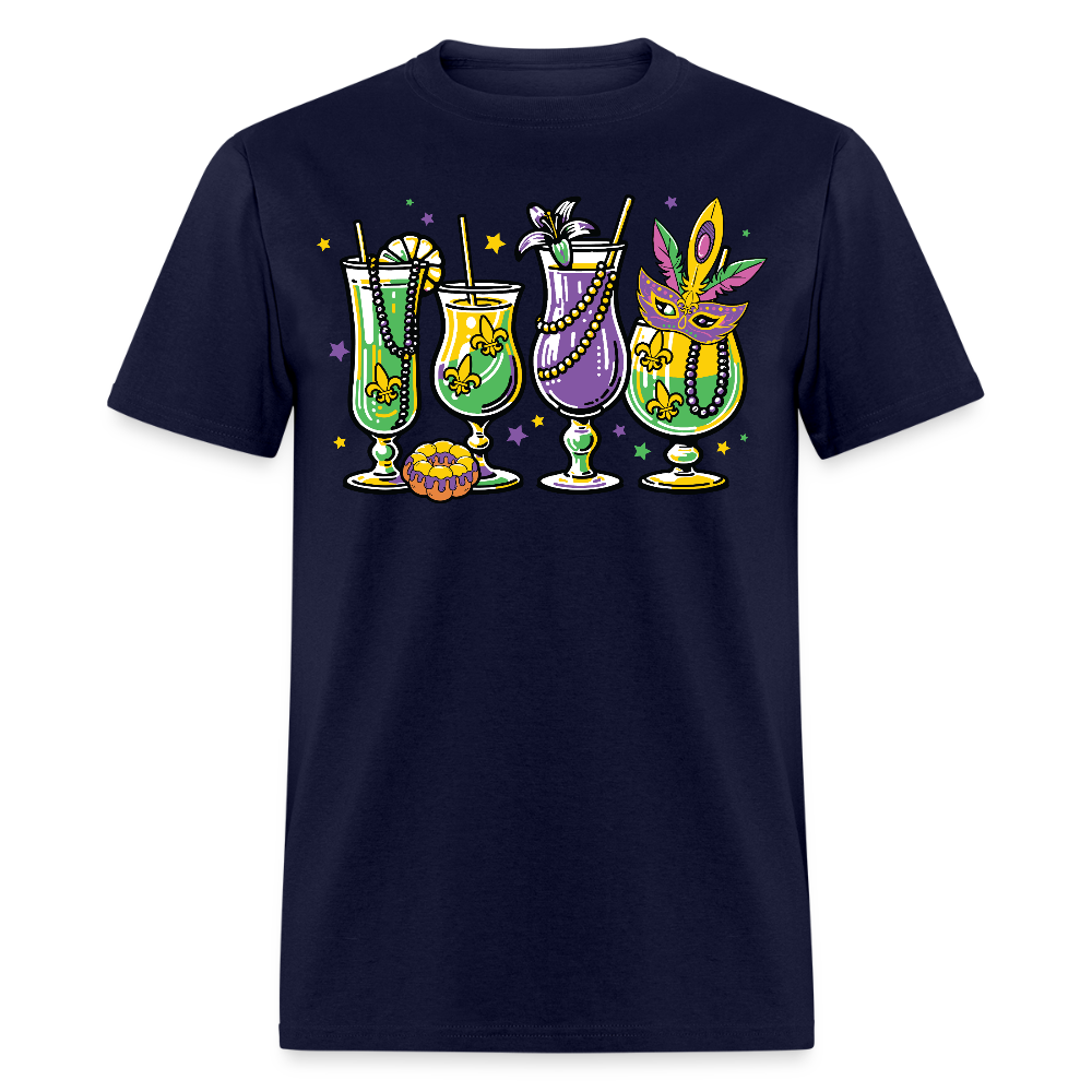 Mardi Gras Cocktail Shirt New Orleans Party T-shirt - navy