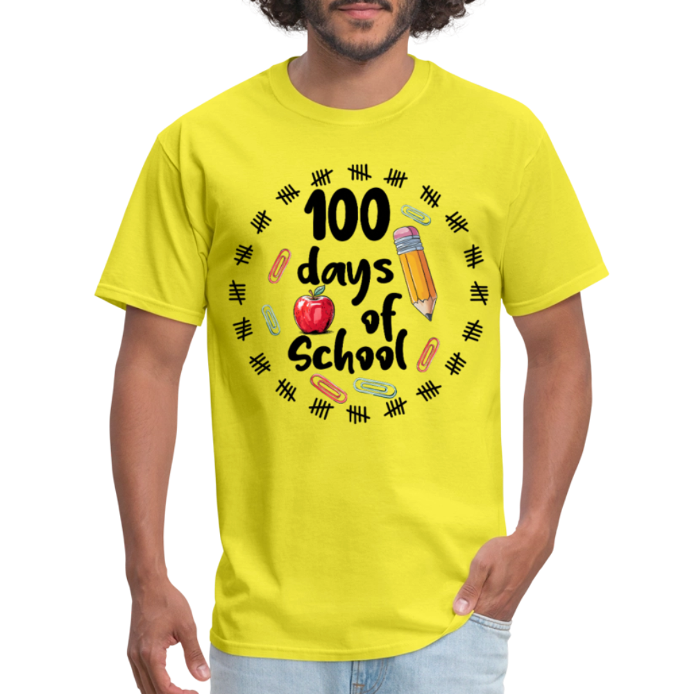 100 Days of School Shirt For Teachers Dino 100th Oay Of School T-shirt - yellow