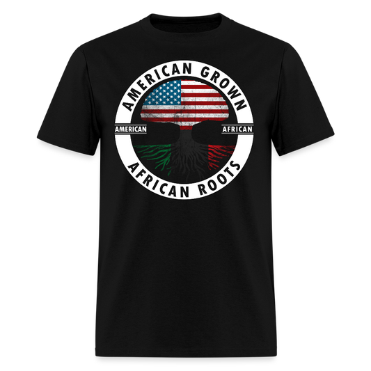 American Grown African Roots Proud Black Heritage T-Shirt - black