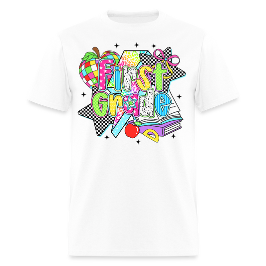 First Grade Back To School Teacher T-Shirt - white