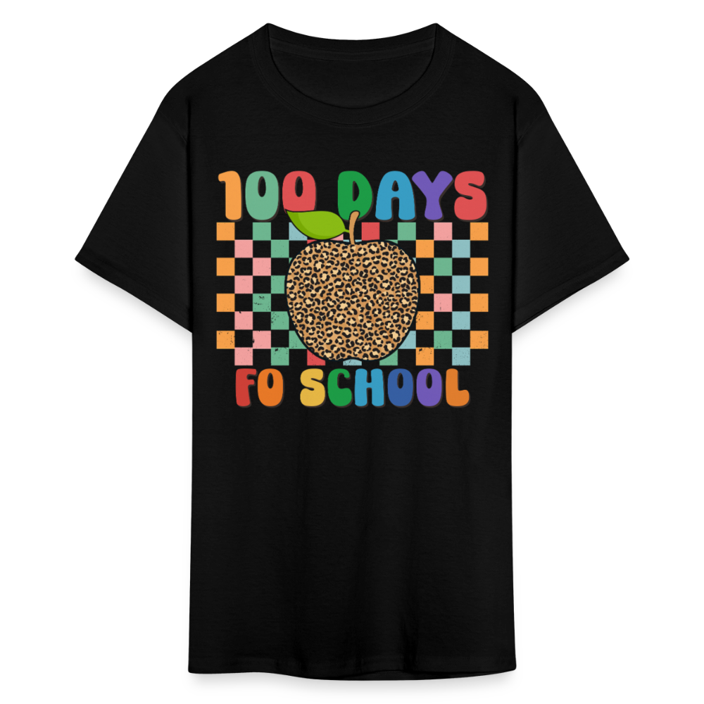 Leopard Print 100 Days of School Shirt Teacher Gifts Unisex T-shirt - black