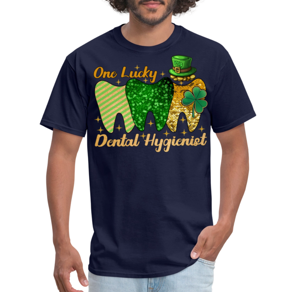 Lucky Dental Hygienist St Patrick’s Day T-shirt - navy