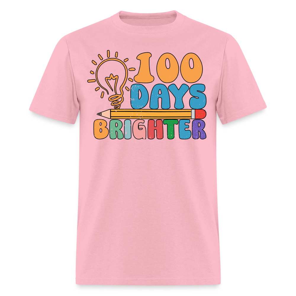 100 Days Brighter Shirt for Teachers Fun School Milestone T-Shirt - pink