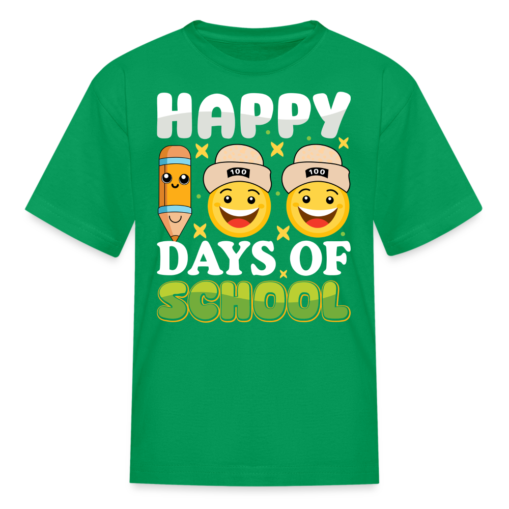 100 Days Of School Tee For Kids School Milestone Celebration T-shirt - kelly green