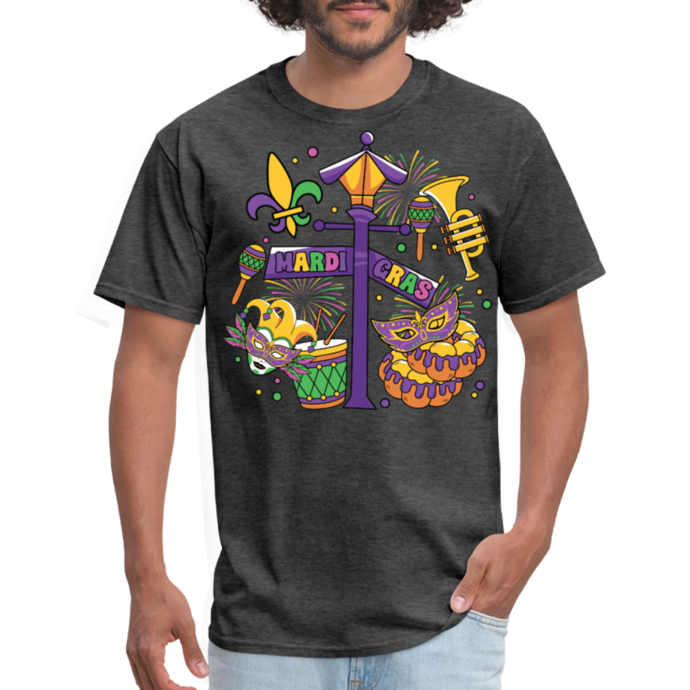 Funny And Festive Mardi Gras Outfit Mardi Gras Party T-Shirt - heather black