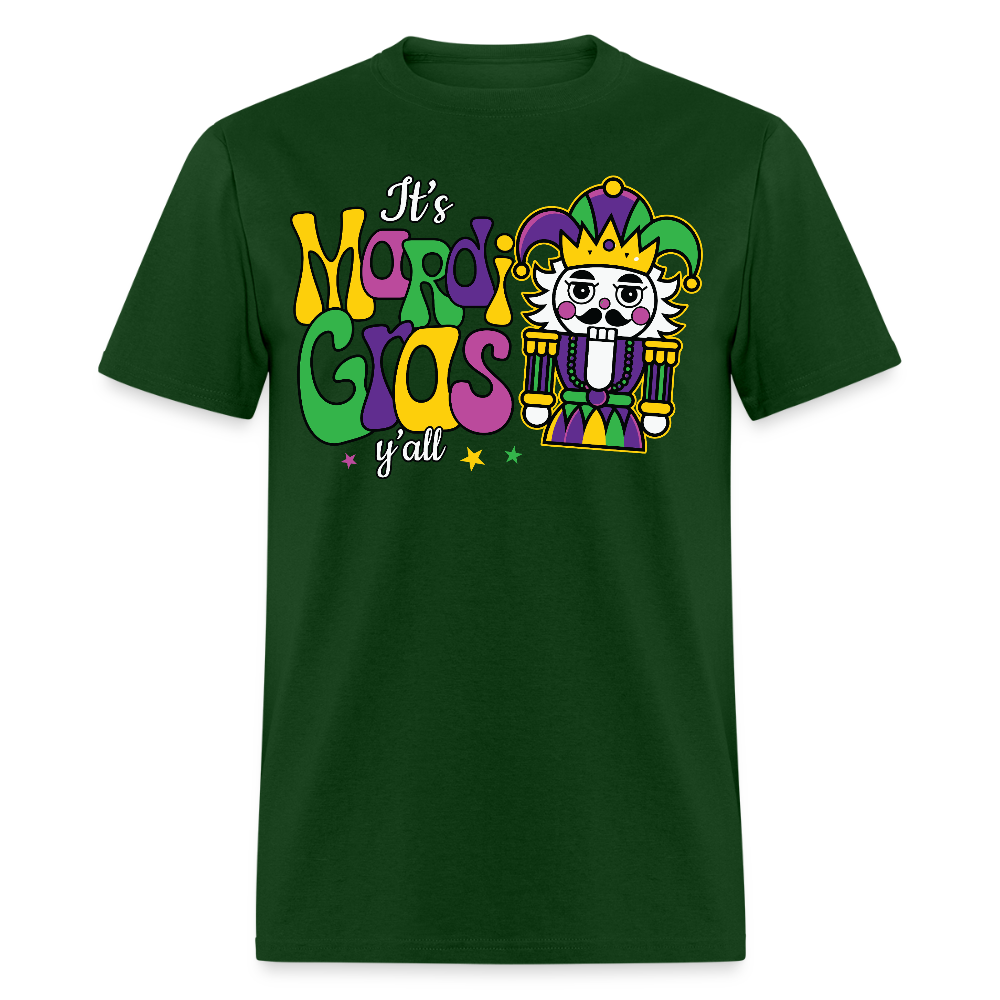 New Orleans festival Tee Mardi Gras jester T-shirt - forest green