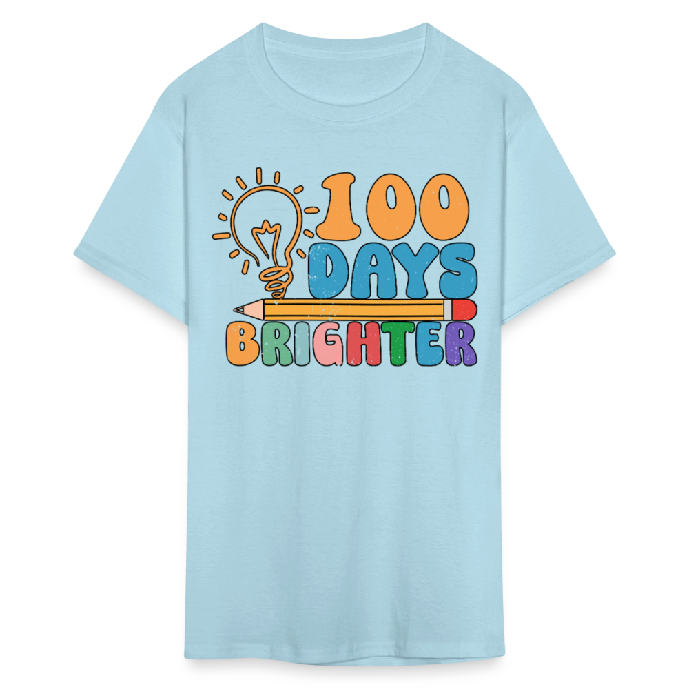 100 Days Brighter Shirt for Teachers Fun School Milestone T-Shirt - powder blue