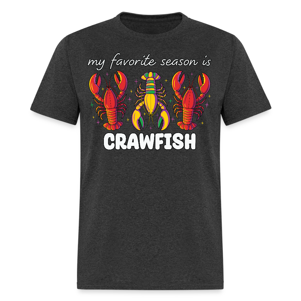 Funny Cajun Crawfish Boil Mardi Gras T-shirt - heather black