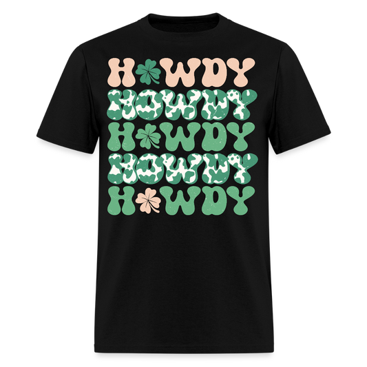 Howdy Western Cowgirl St Patrick's Day T-shirt - black