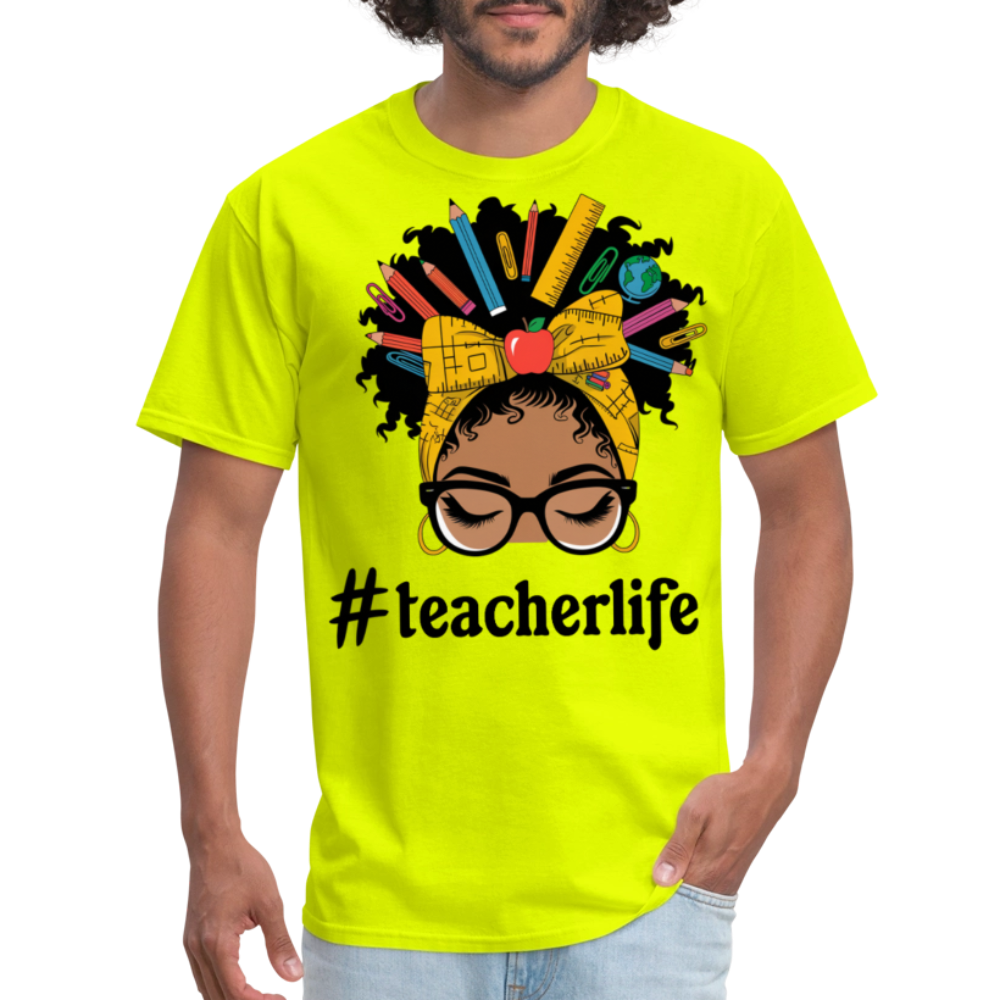 Funny Teacher Life Tee For Women Teacher Appreciation Gift T-shirt - safety green