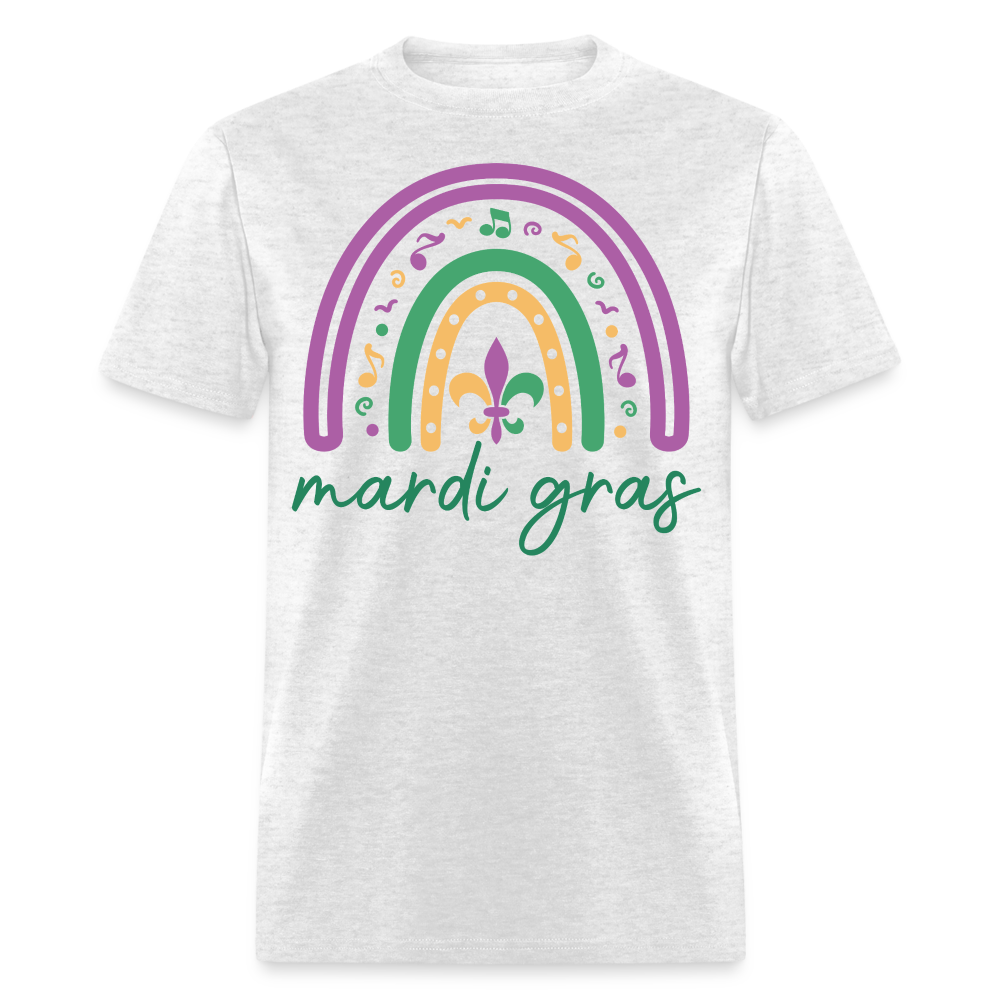 Purple Green Gold Carnival Tee Mardi Gras Rainbow Shirt For Women - light heather gray