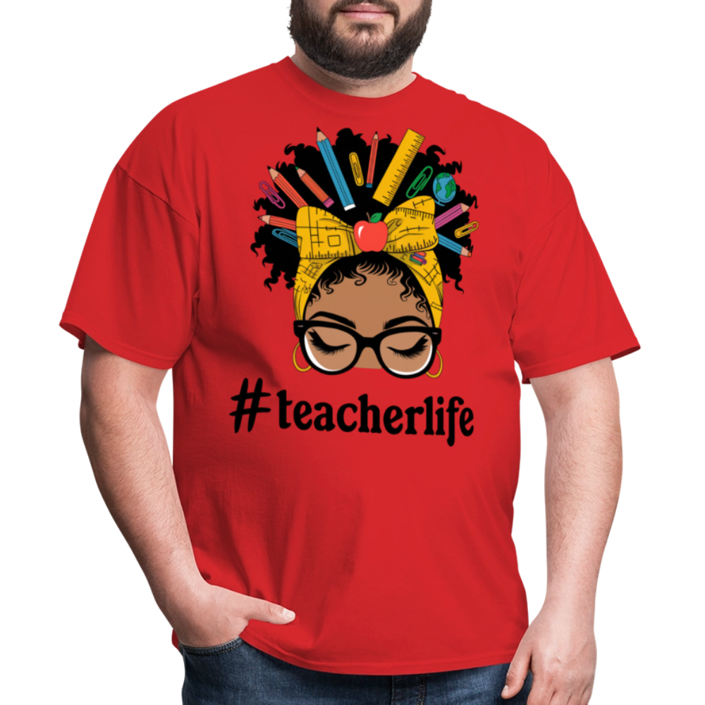 Funny Teacher Life Tee For Women Teacher Appreciation Gift T-shirt - red