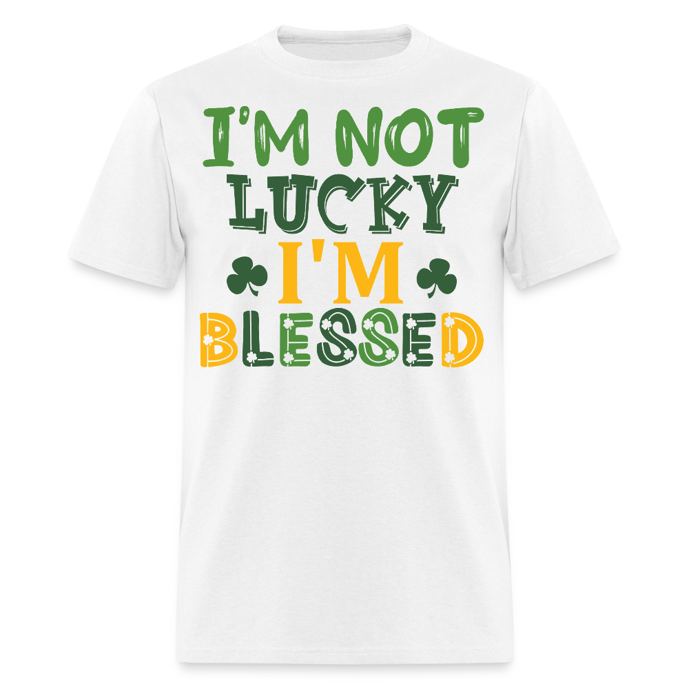 I’m Not Lucky I’m Blessed Tee St Patrick’s Day Faith T-shirt - white