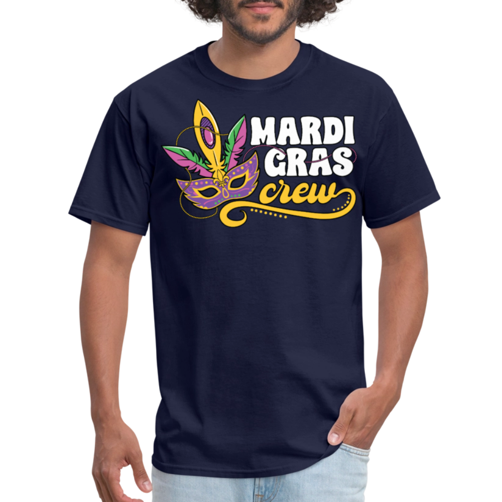 Matching Mardi Gras Funny Shirts Mardi Gras Party Crew T-shirt - navy