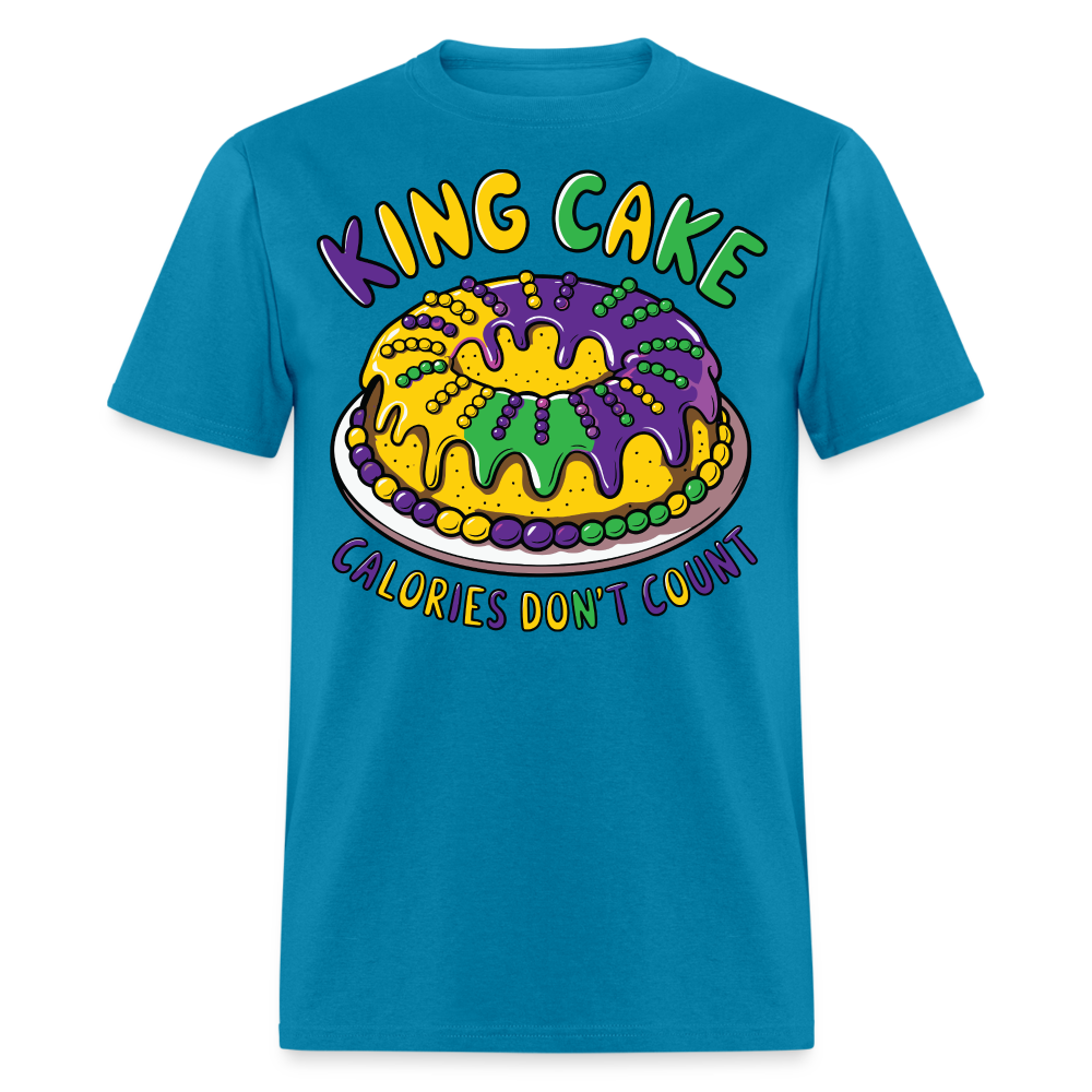 Fat Tuesday Celebration Mardi Gras King Cake T-shirt - turquoise