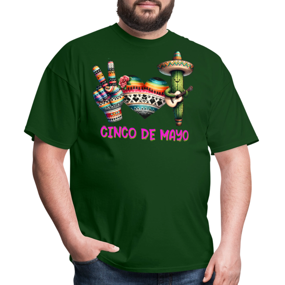 Cute Cactus Cinco de Mayo Tee Mexican-themed Party T-shirt - forest green