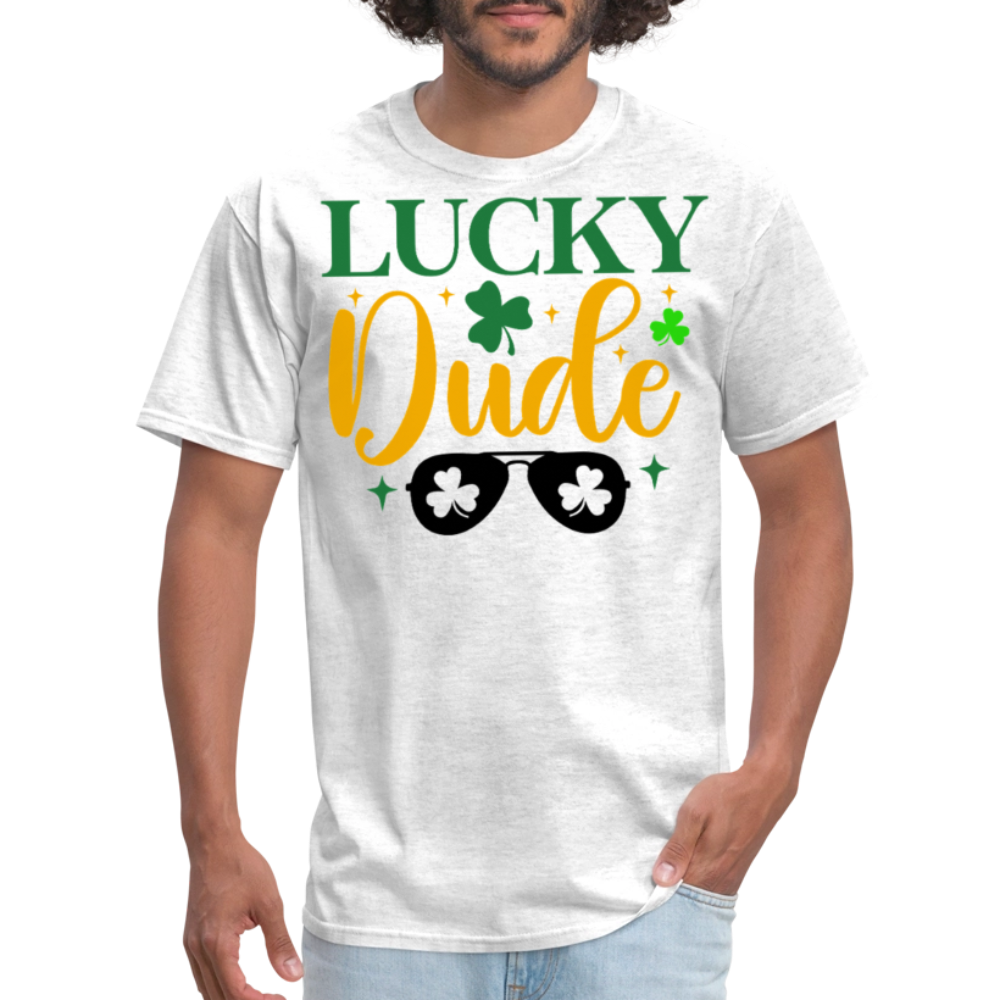 St Patrick’s Day Lucky Dude T-shirt - light heather gray