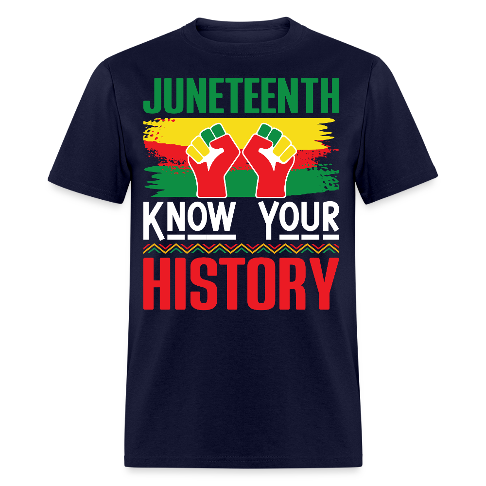 Know Your History Juneteenth Celebration T-shirt - navy