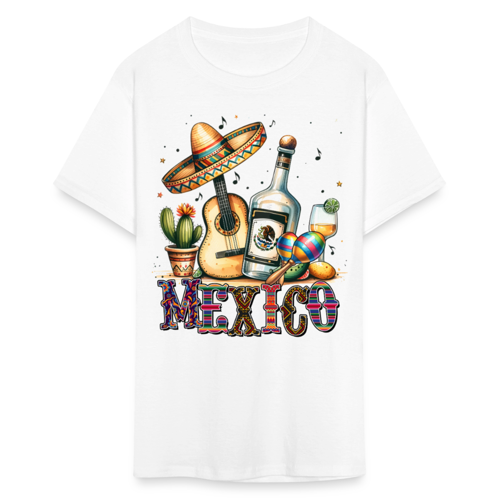 Vintage Mexican Tequila Graphic Tee Mariachi Music And Fiesta T-shirt - white