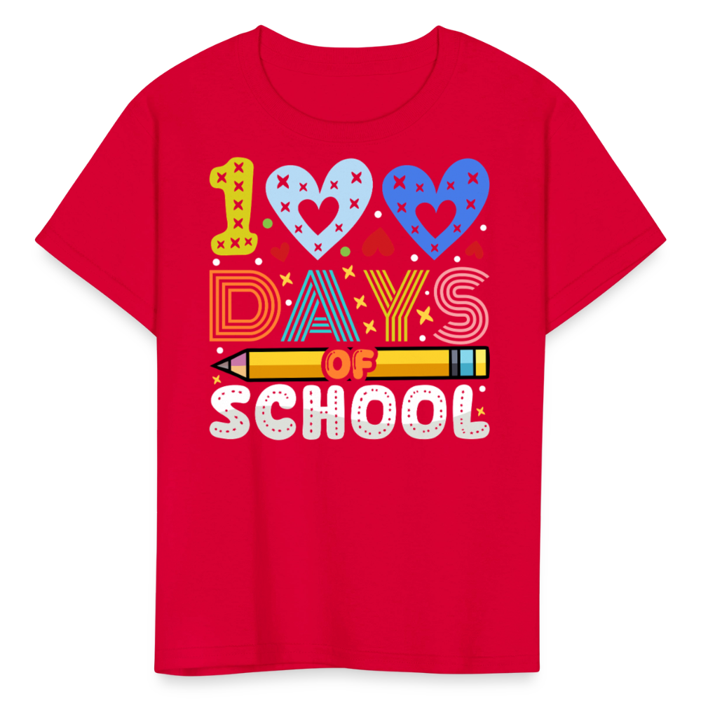 Kindergarten 100 Days Of School Shirt Students Appreciation Gifts T-Shirt - red