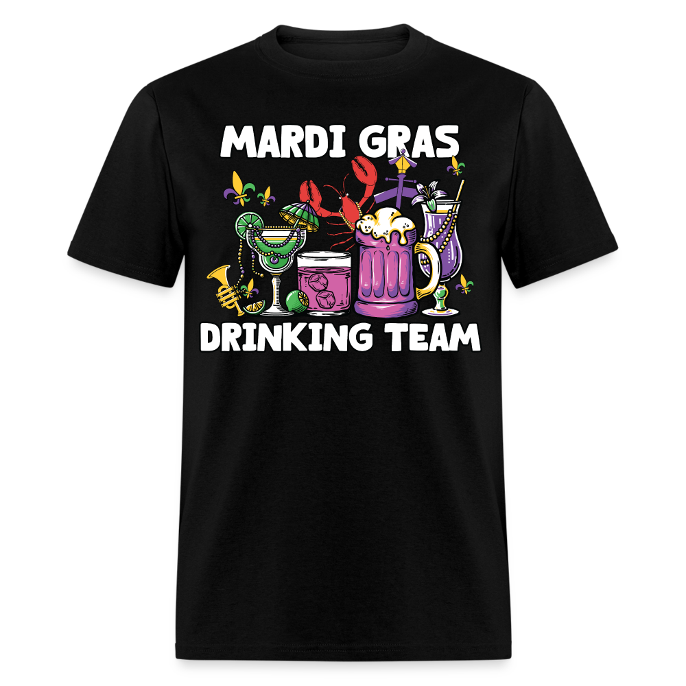 Beer And Cocktail Lover Mardi Gras Tee Mardi Gras Drinking Team T-shirt - black