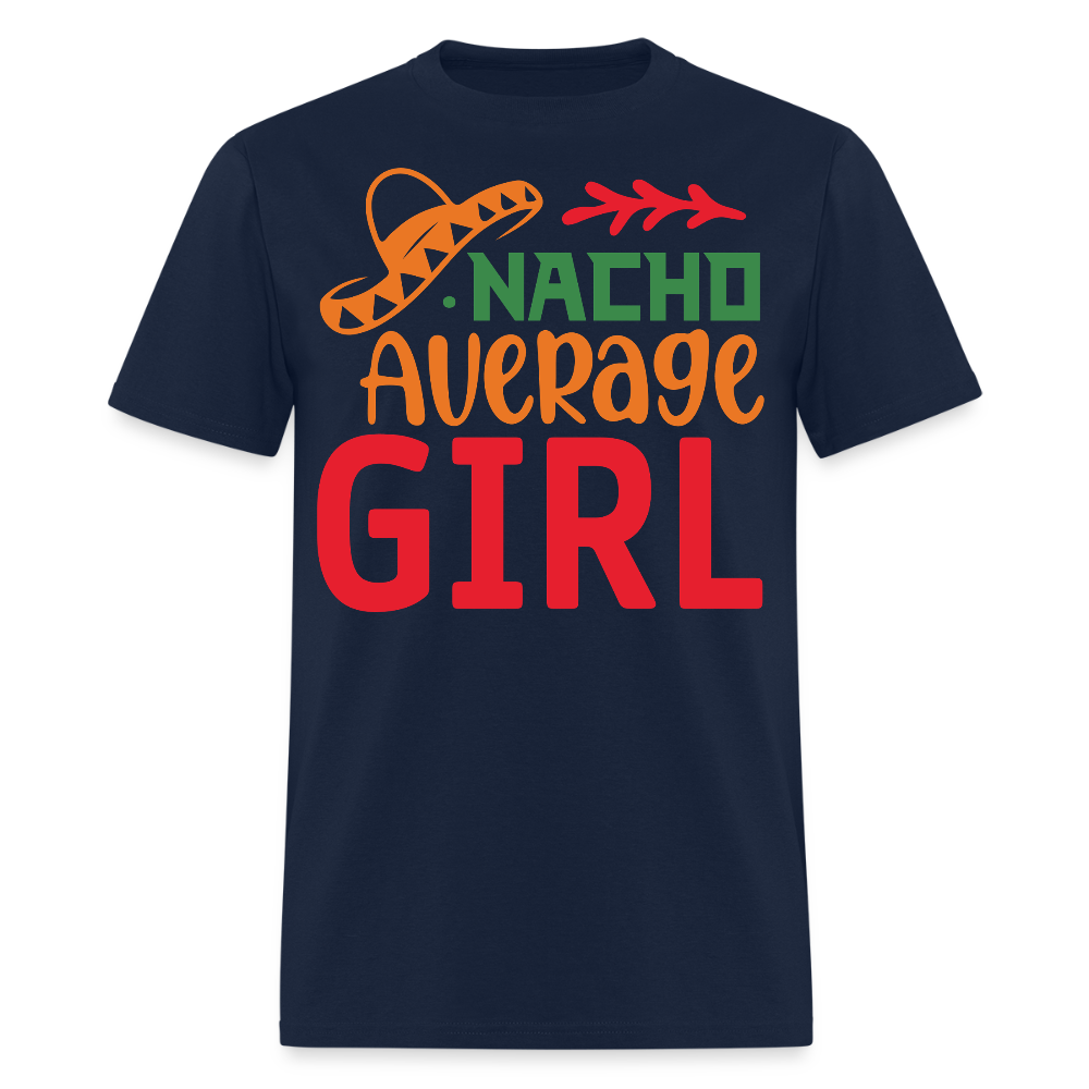 Cute Mexican Party Outfit For Her Nacho Average Girl Fiesta T-shirt - navy