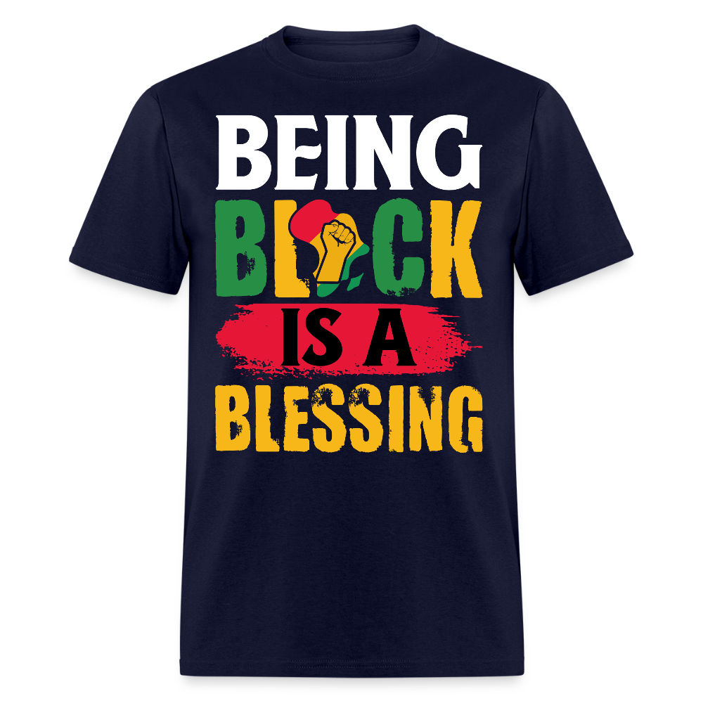 Being Black Is A Blessing Juneteenth T-shirt - navy