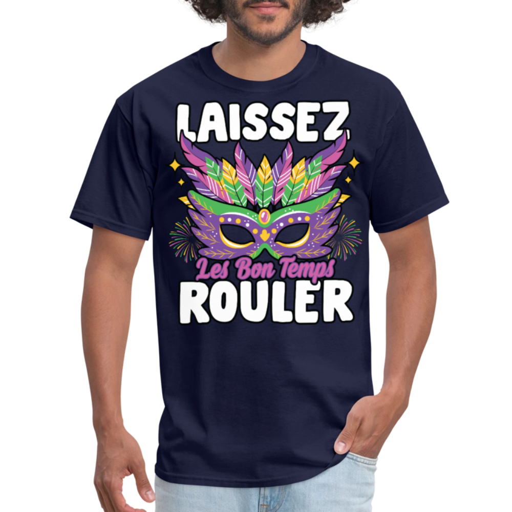 Mardi Gras Party Tee Laissez Les Bon Temps Roule T-shirt - navy