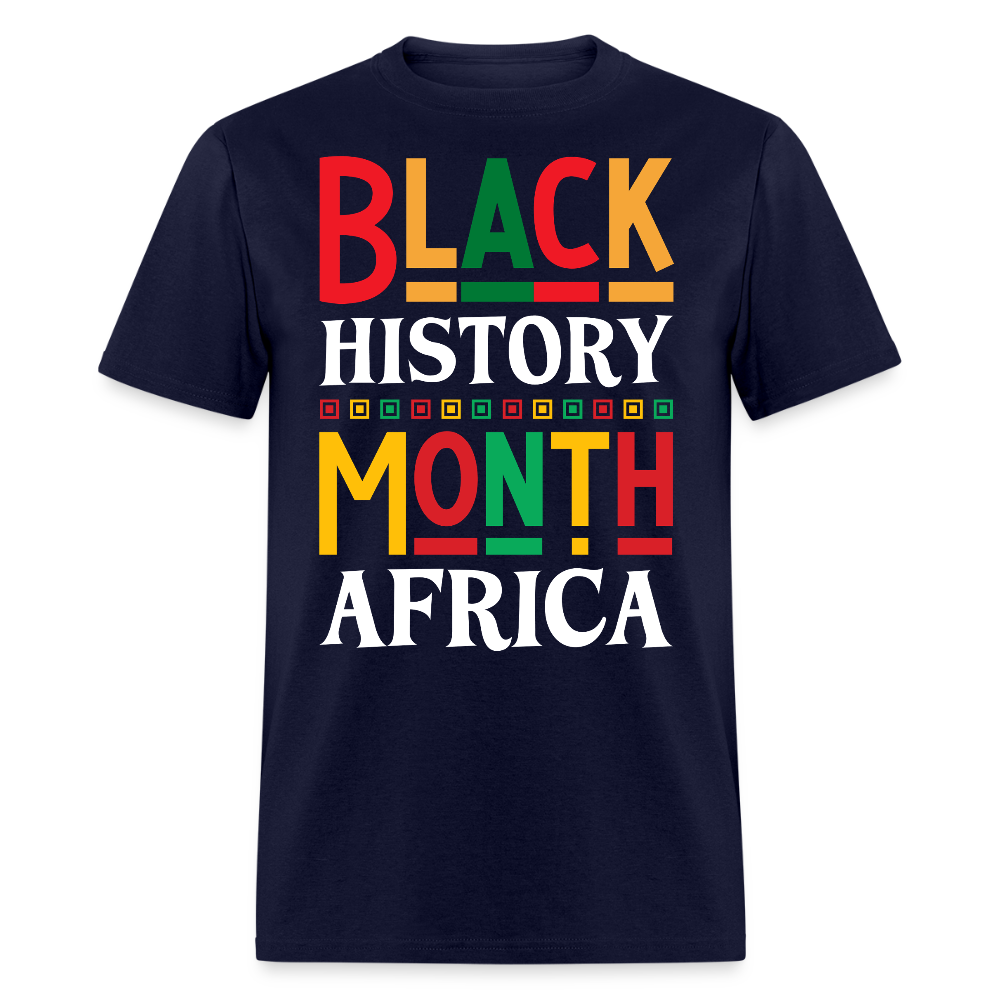 Black History Month Africa Afrocentric Heritage T-shirt - navy