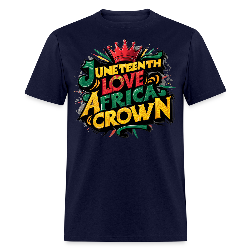 juneteenth Africa Crown Black Heritage T-shirt - navy