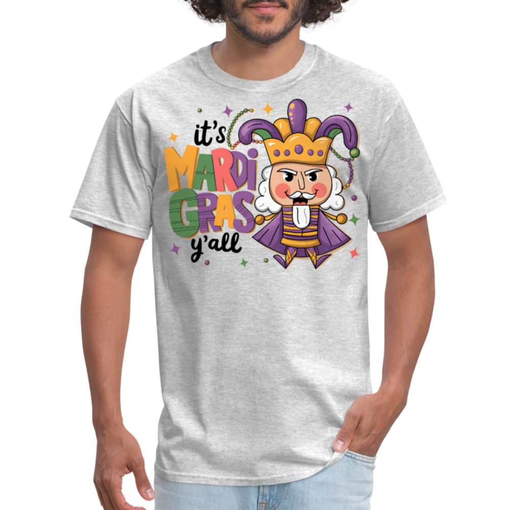 Mardi Gras Jester King Tee It's Mardi Gras Y'all T-shirt - heather gray